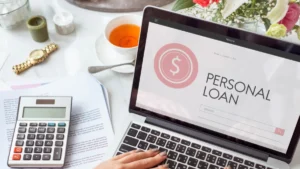 Borrower researching digital loan options on a fintech platform