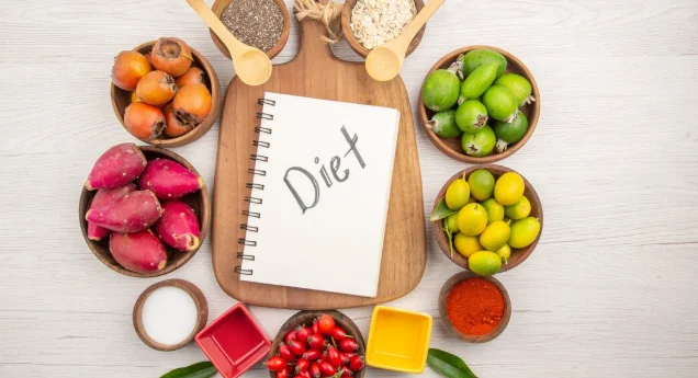 different fresh fruits inside plates on the white background-can you lose 30 pounds in 2 months