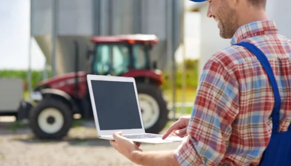 Young farmer taking care of his business