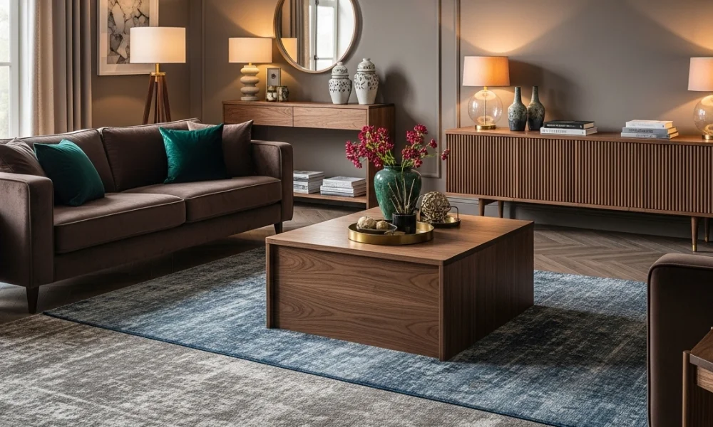 Cozy luxury living room with decor