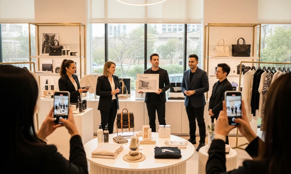 Lifestyle product launch event in boutique