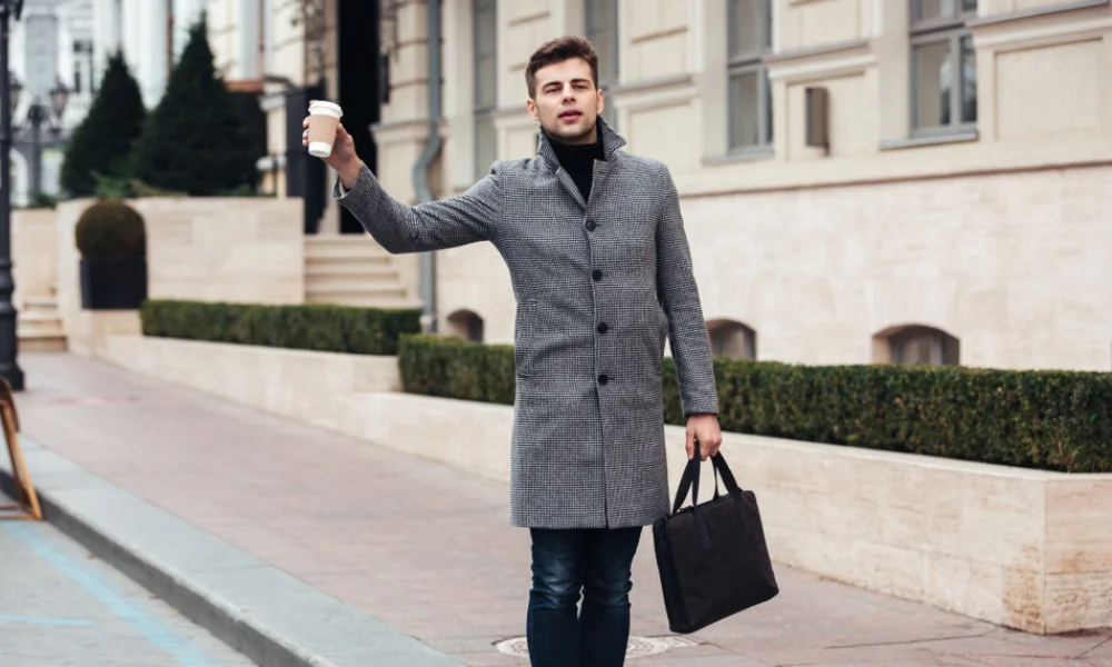 Man in an oversized blazer