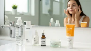 Oily skin care routine with products