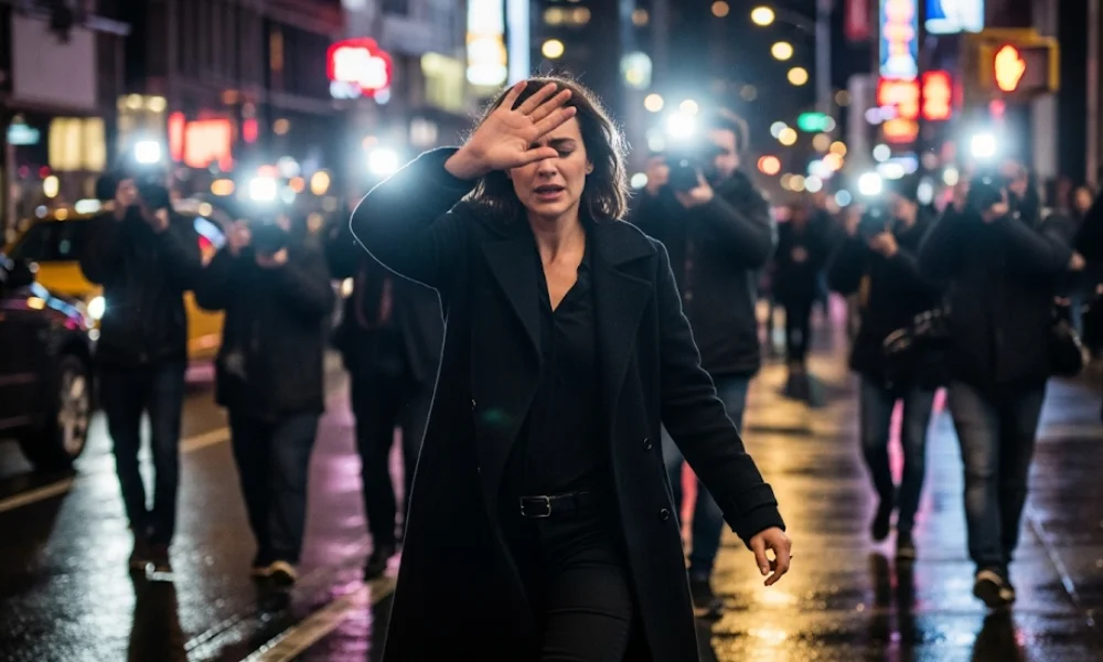 Paparazzi chasing Hollywood celebrity