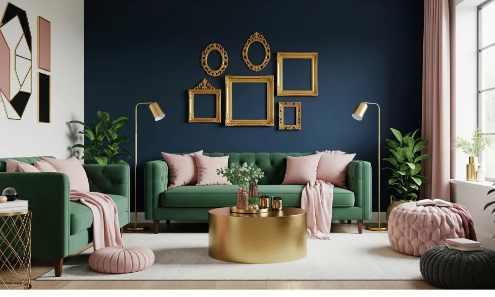 Room with gold decor