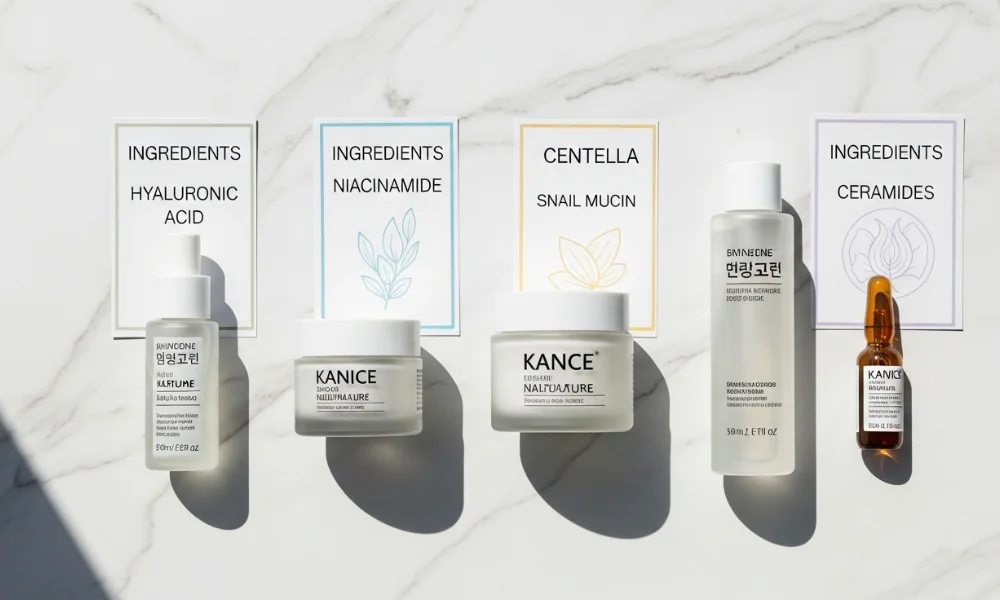 Skincare items with key ingredients