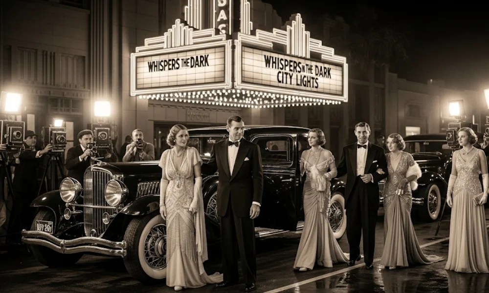 Vintage Hollywood red carpet glamour