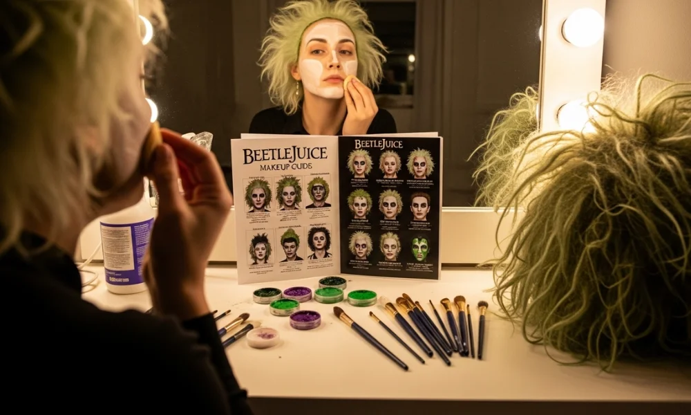 applying beetlejuice makeup step guide
