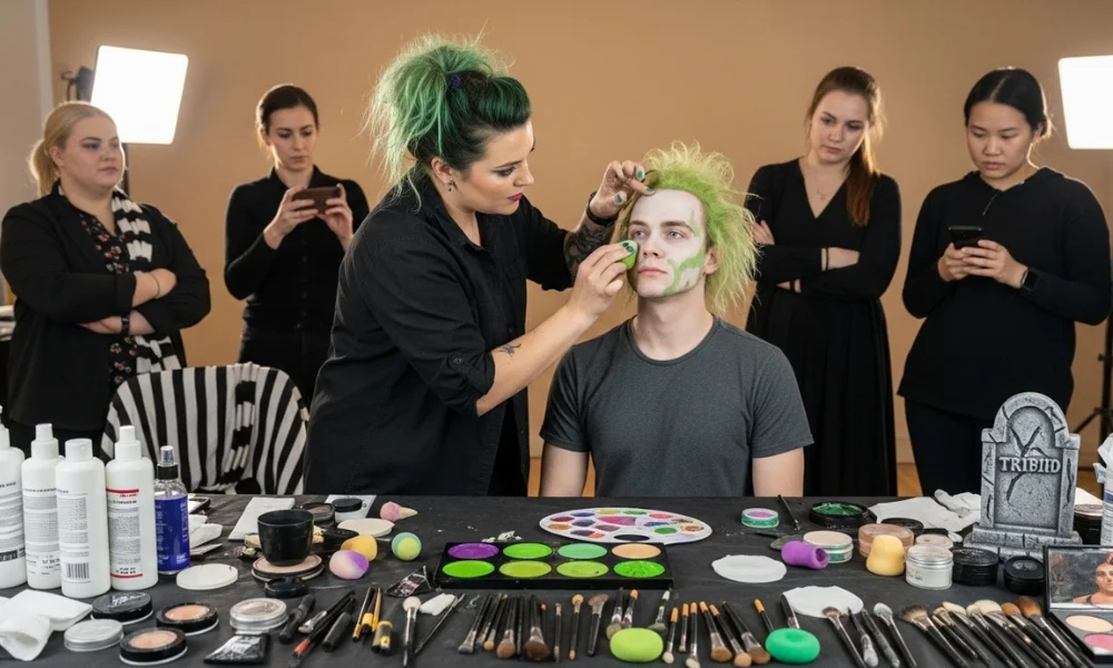 beetlejuice makeup demo class in action
