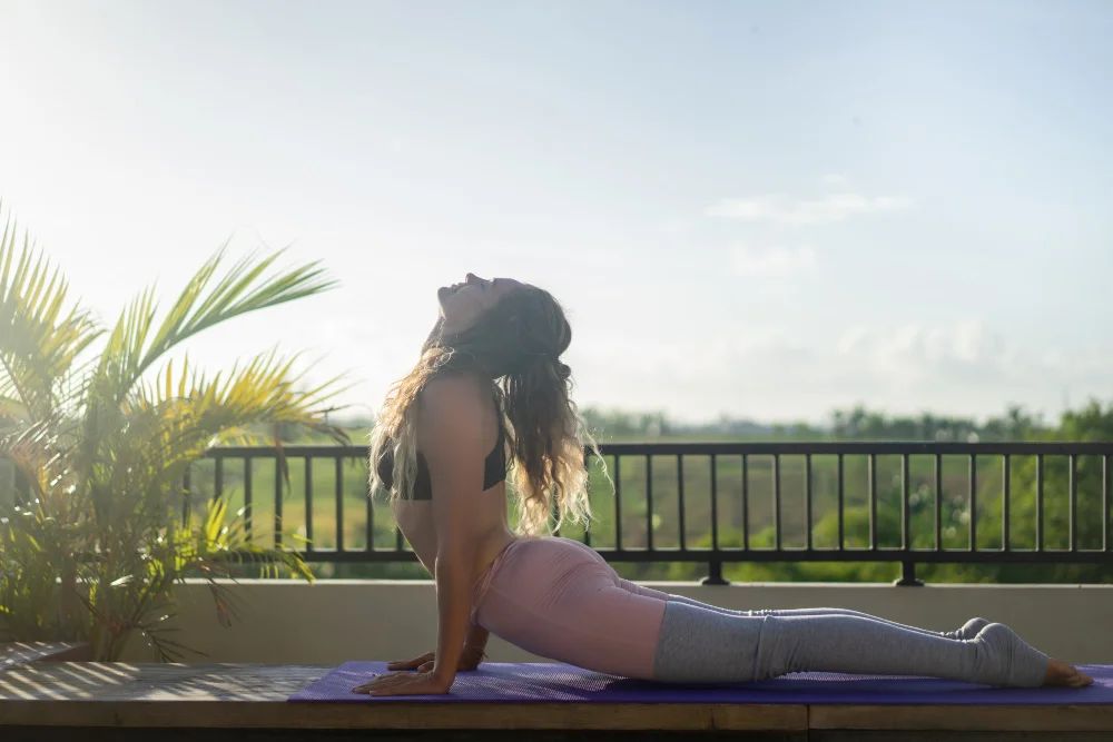 yoga session on a hotel rooftop