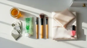Beauty hacks with skincare, brushes and nail polish.483Z