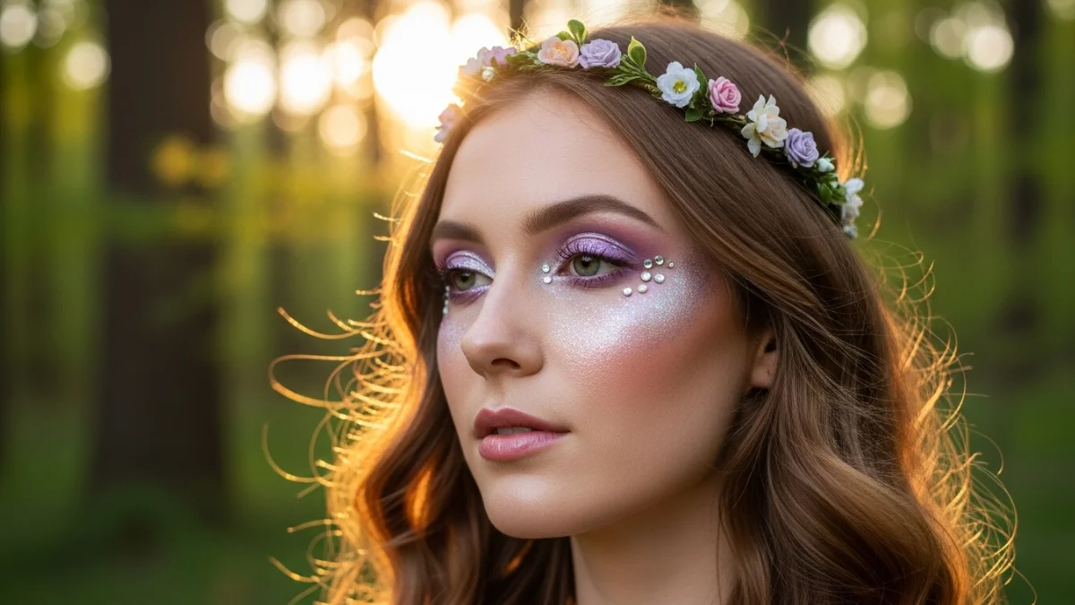 Fairy makeup ideas with glitter look